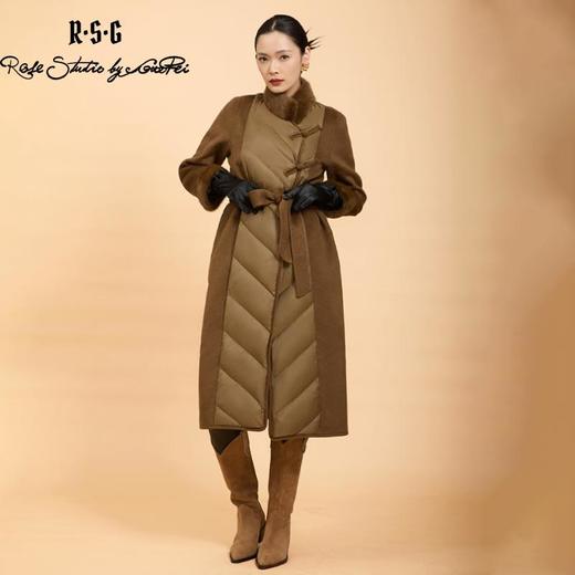 郭培成衣品牌精品系列盘扣毛领绗缝长羽绒服 商品图3