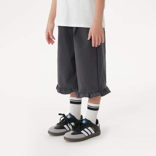 【吸湿速干】马克珍妮女童软弹花边运动阔腿裤春夏新款裤子550728 商品图1