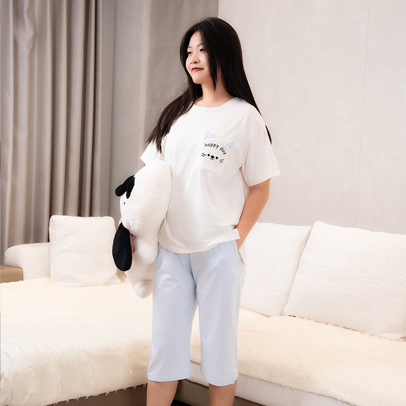 【69元1套,129元2套】春夏女士七分裤短袖套头套装-6251205