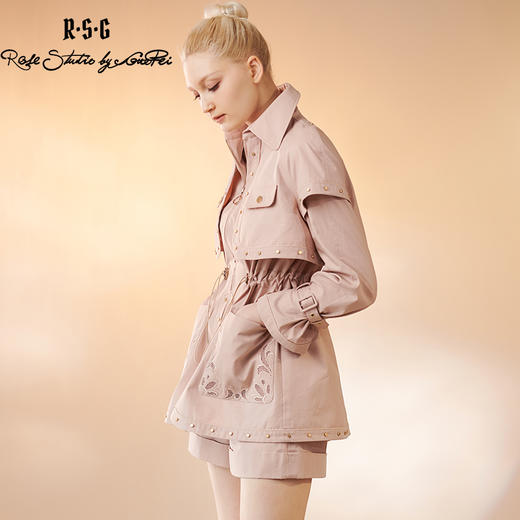 RSG郭培成衣品牌原创设计镂空刺绣收腰短款风衣外套 商品图1