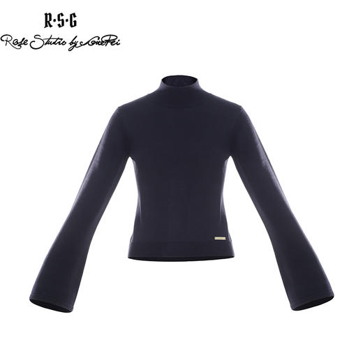 RSG郭培成衣品牌金标套头喇叭袖简约半高领毛衫毛衣打底上衣 商品图0