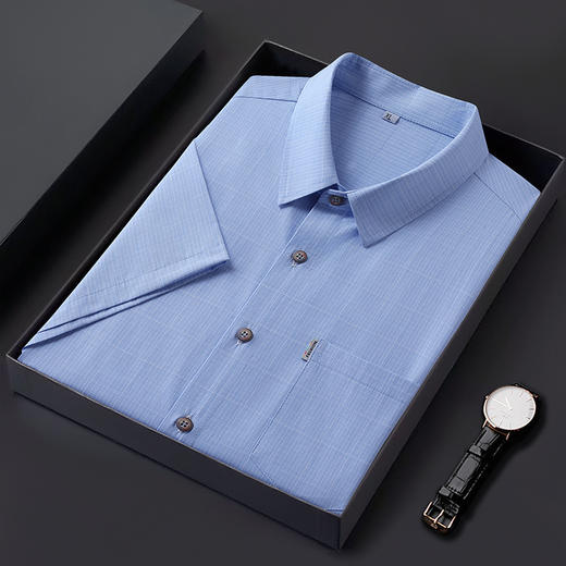 【DB】大依优型大码夏装多色短袖衬衫新款宽松免烫透气大码透气上衣半袖男士衬衣 商品图2