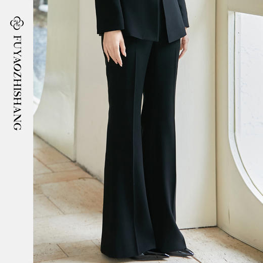 FUYAO扶摇 职业正装微喇裤女2025春季新款黑色显瘦西装裤通勤百搭 商品图0