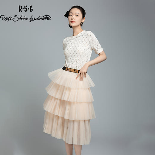 郭培成衣品牌马卡龙色法式宫廷复古风层叠纱裙 商品图3