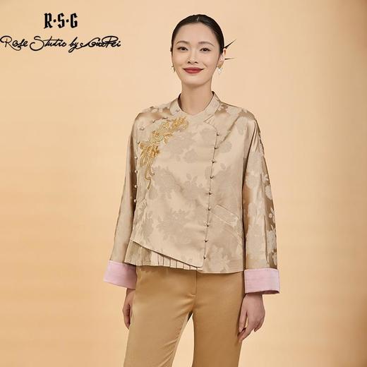 郭培成衣品牌精品系列飘带玫瑰刺绣中式上衣 商品图0