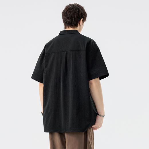 【DSL】大依优型大码翻领短袖衬衫夏季加肥加大肥佬休闲宽松透气弹力男装上衣潮款 商品图4