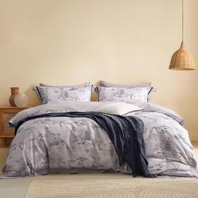 水星家纺60支高支全棉贡缎印花套件印花抑菌四件套