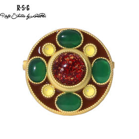 R.S.G精品系列设计师款铜质镀金玛瑙轻奢胸针饰品郭培（限量版）