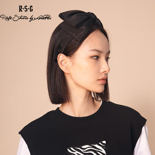 RSG郭培成衣品牌手工钉珠装饰宽边蝴蝶结发夹发饰 商品图1