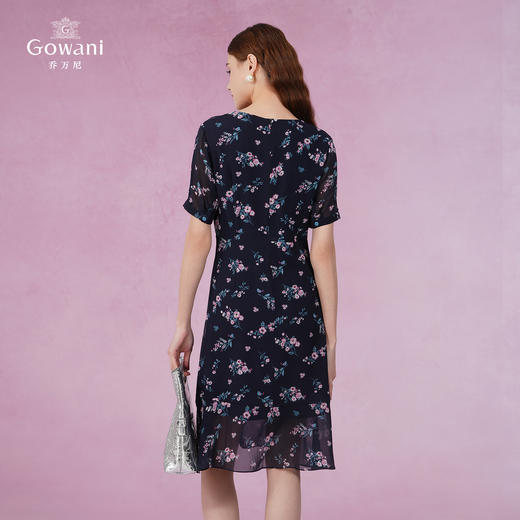 乔万尼连衣裙夏真丝桑蚕丝法式碎花EI2E770 商品图4