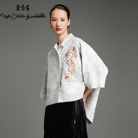 RSG郭培成衣品牌新中式芙蓉花刺绣国风设计感宽松款衬衫外套