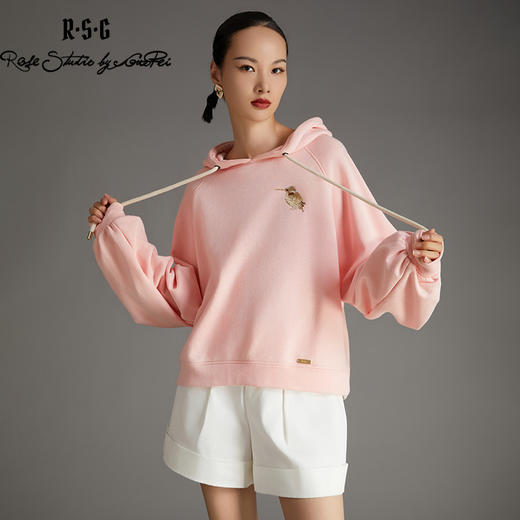 RSG郭培成衣品牌长袖上衣刺绣翠鸟休闲女士连帽卫衣女装 商品图0
