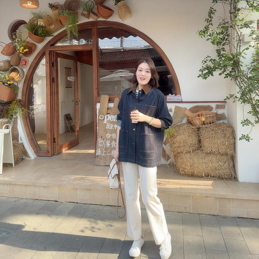 火桐hooton 蚕丝牛仔 巴恩风猎装牛仔外套TYQ9001 商品图3