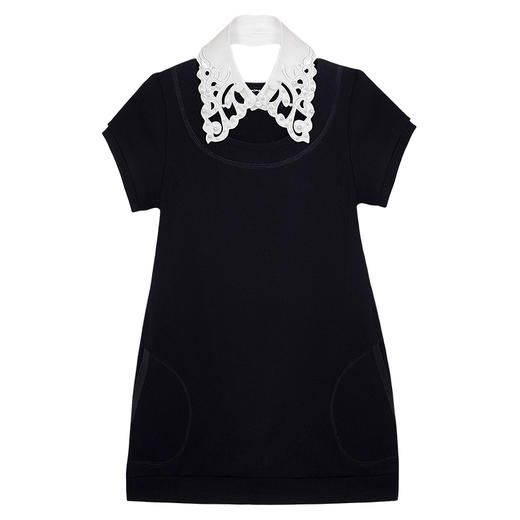 RSG郭培成衣品牌原创设计镂空刺绣珍珠缀饰领纯棉T恤短袖女夏 商品图4