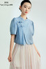郭培成衣品牌新中式盘扣泡泡袖牛仔短袖上衣 商品缩略图5