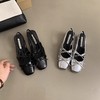 【小香风包头凉鞋】夏季外穿 法式女士气质粗跟仙女风银色后空单鞋女  商品缩略图3