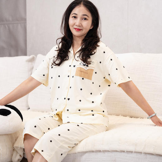 【88元1套】春夏短袖女士七分裤开衫套装-6251209 商品图2