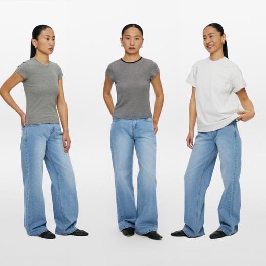 oneup冰蓝宽松直筒牛仔裤 商品图4