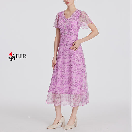 司歌雪纺碎花中长款连衣裙A891211X 商品图1