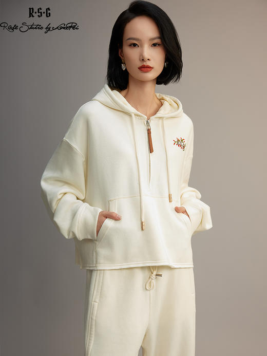 郭培成衣品牌【“药”爱自己】原创枸杞刺绣松弛感卫衣套装 商品图3