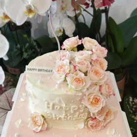 『浪漫鲜花』浪漫泡泡女神鲜花蛋糕.