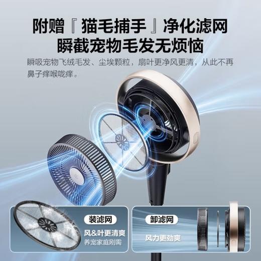 艾美特（AIRMATE）(510596)2025年新款语音空气循环扇家用电风扇负离子净化过滤落地扇直流变频智能电扇FA18-SRDI196 智能语音+空气过滤 商品图2
