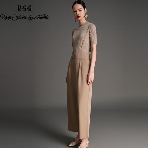 RSG郭培成衣品牌复古高腰吊带垂坠感休闲百搭背带直筒长裤 商品图1