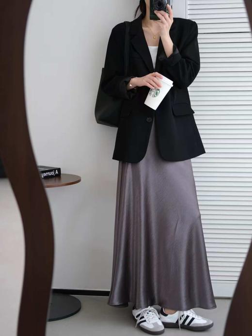 进口醋酸缎面最高版丝滑荷叶半身裙 商品图12