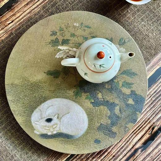 【可吸水茶台】巴蜀汉陶非遗茶砖壶承 （瞬间吸水，自然挥水，非遗工艺） 商品图5