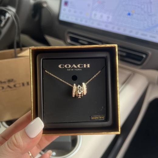 F189原单 Coach/蔻驰 签名珐琅 Rondell 三环小蛮腰项链 商品图2