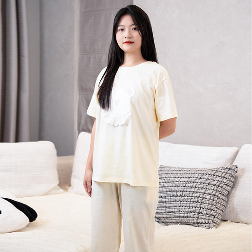 【69元1套】春夏女士七分裤短袖套头套装-6251206 商品图0