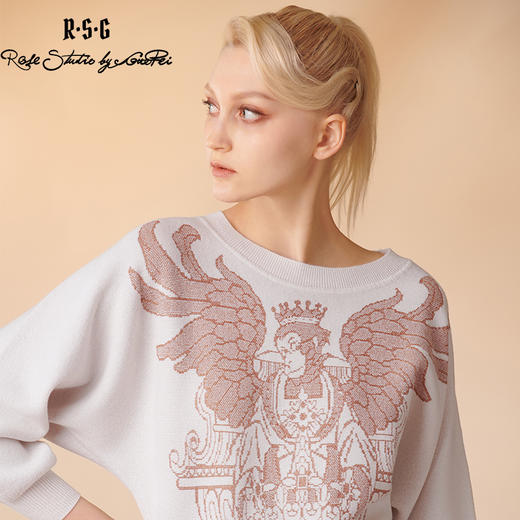 RSG郭培成衣品牌原创设计动物天使圆领套头薄款针织衫上衣 商品图0