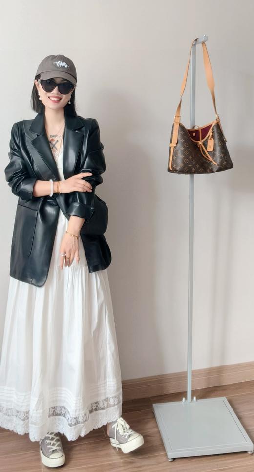 宋佳同款腰间抽绳西装款绵羊皮西服外套 商品图12