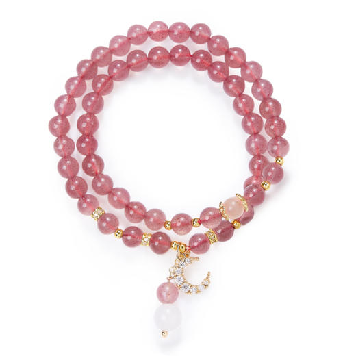 【美人精选】乘风2025✖️ISME【爱情美满 好运常在】草莓晶手串女粉水晶旺桃花爱情事业 商品图3