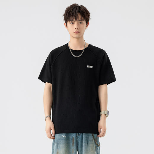 【DSL】大依优型大码圆领短袖T恤夏季加肥加大肥佬休闲宽松透气弹力男装上衣潮款 商品图6
