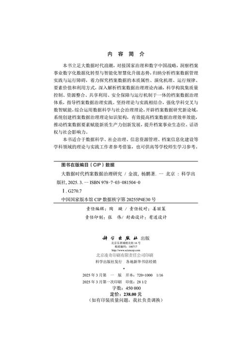 大数据时代档案数据治理研究 商品图2