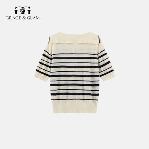 Grace&Glam 法式海军风莱赛尔条纹短袖 商品图2