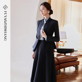FUYAO扶摇 新中式黑色西装外套女高端正装2025春季新款中国风上衣