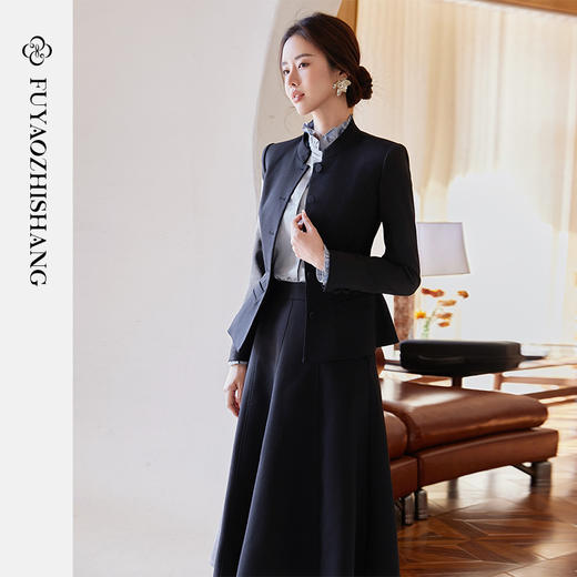 FUYAO扶摇 新中式黑色西装外套女高端正装2025春季新款中国风上衣 商品图0