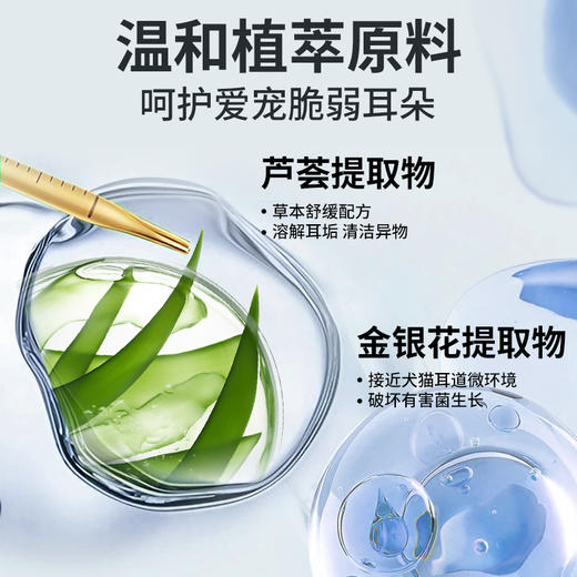 【10送2】菲内仕洁耳液60ml 宠耳康 洗耳犬猫通用 植物配方 温和清洁 线下专供 商品图3