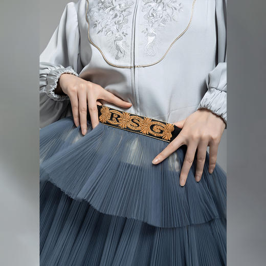 郭培成衣品牌马卡龙色法式宫廷复古风层叠纱裙 商品图2