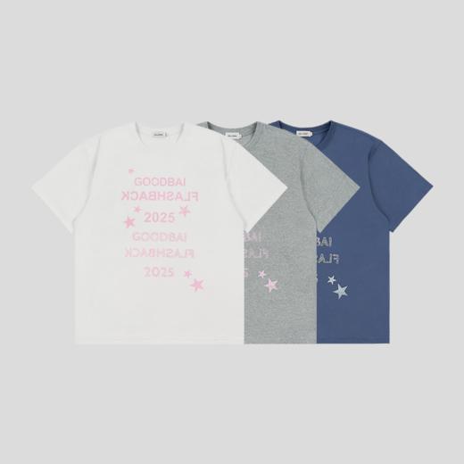 GOODBAI 正反logo星星撞色印花oversize短袖T恤 商品图0