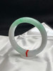 612594，53.6圈口，飘绿正圈平安镯，窄条秀气条形，白底飘一截绿 商品缩略图2