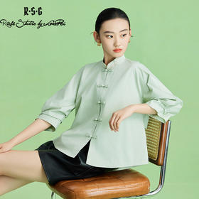 郭培成衣品牌精品系列新中式立领刺绣手工盘扣衬衫