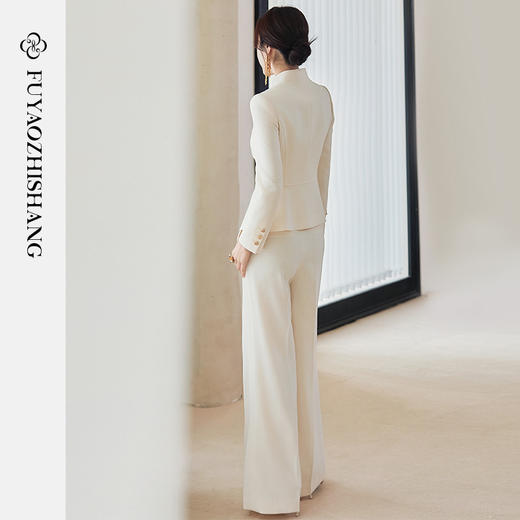 FUYAO扶摇 复古国风西装套装女2025新款新中式单排扣老钱西服外套 商品图4