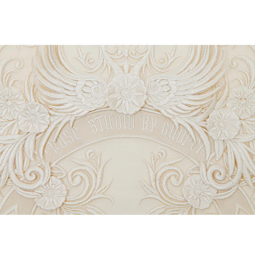 RSG郭培成衣品牌原创设计双凤刺绣网纱短袖T恤上衣 商品图3