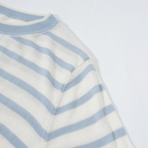 Grace&Glam 法式撞色条纹正肩中袖上衣 商品图1