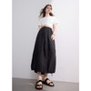 三彩2025夏季新款花苞半身裙高腰松紧A字裙长裙小黑裙休闲M 商品缩略图3