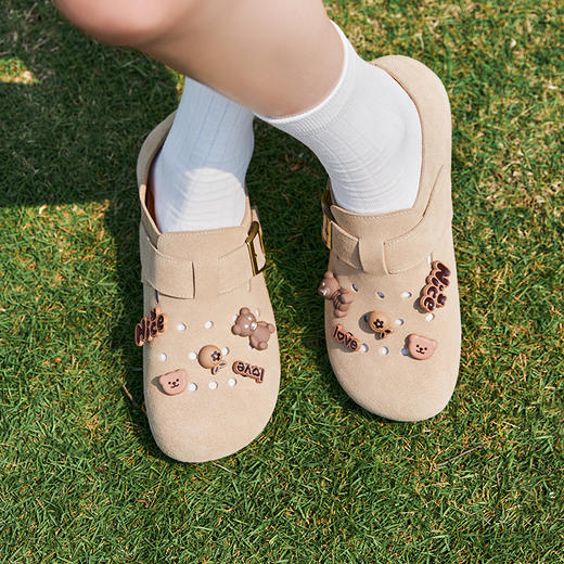 预售10天|Safiya/索菲娅2025一脚蹬可爱卡通外穿百搭休闲懒人平底勃肯鞋 SFD1112422 商品图3