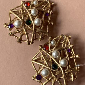 【苏州】美国中古GRAFT打标鎏金耳夹 超大